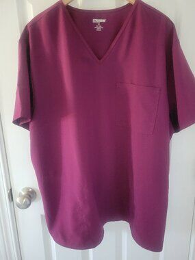 Burgundy Scrub Star Scrub Top Size 2X